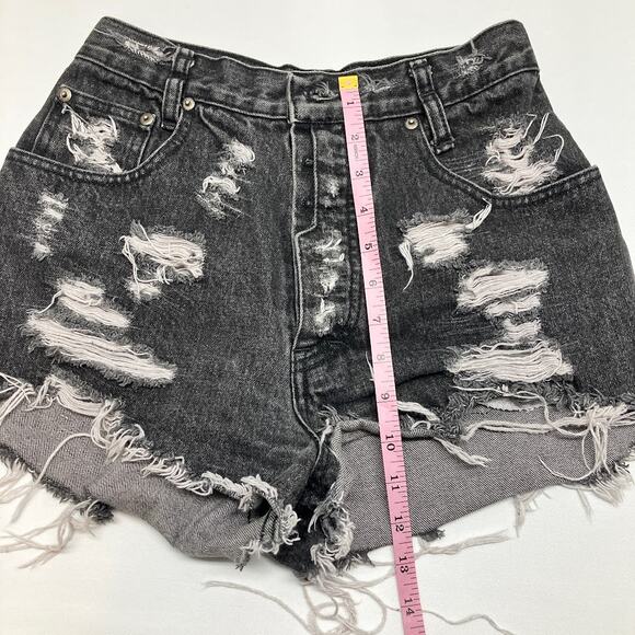 Lawman Premium Special Reserve Women's Size 9 Black Cut Off Denim Shorts VINTAGE - Picture 12 of 12